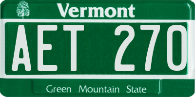 VT license plate AET270