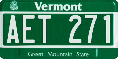 VT license plate AET271