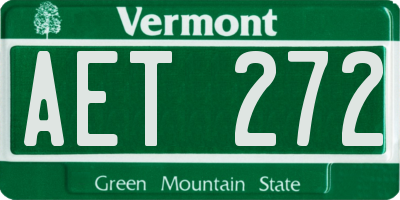 VT license plate AET272