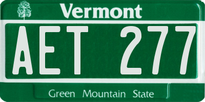 VT license plate AET277