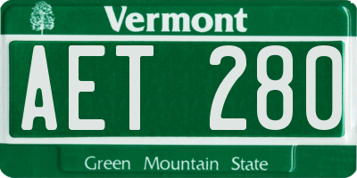 VT license plate AET280