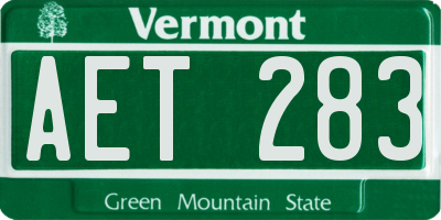 VT license plate AET283