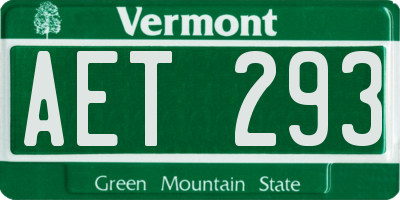 VT license plate AET293