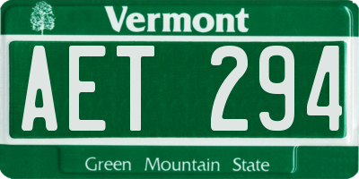 VT license plate AET294