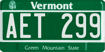 VT license plate AET299