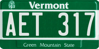 VT license plate AET317