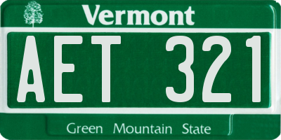 VT license plate AET321