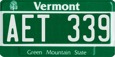 VT license plate AET339