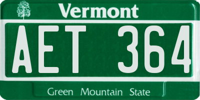 VT license plate AET364