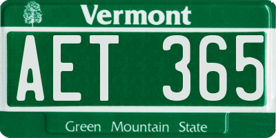 VT license plate AET365