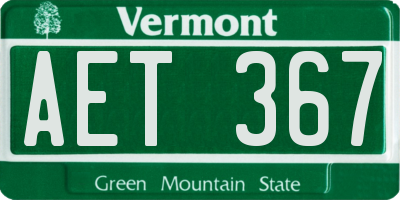 VT license plate AET367