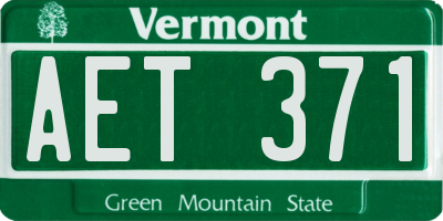 VT license plate AET371