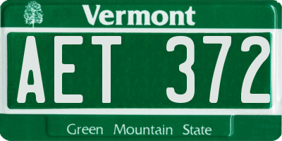 VT license plate AET372