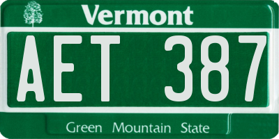 VT license plate AET387