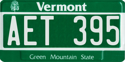 VT license plate AET395
