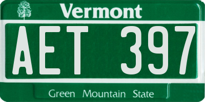 VT license plate AET397
