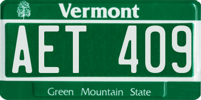 VT license plate AET409