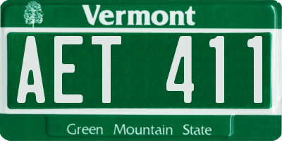VT license plate AET411