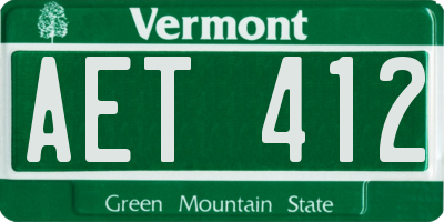 VT license plate AET412
