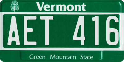 VT license plate AET416