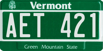 VT license plate AET421