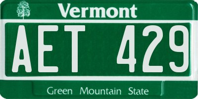 VT license plate AET429