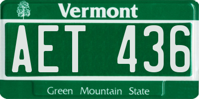 VT license plate AET436