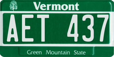 VT license plate AET437