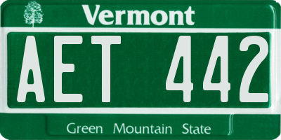 VT license plate AET442