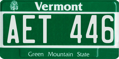 VT license plate AET446