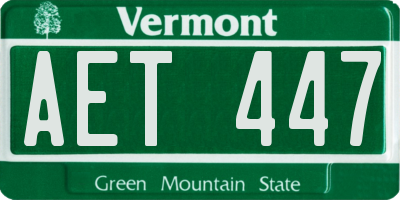 VT license plate AET447