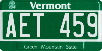 VT license plate AET459