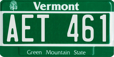 VT license plate AET461