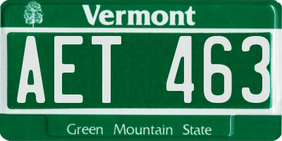 VT license plate AET463