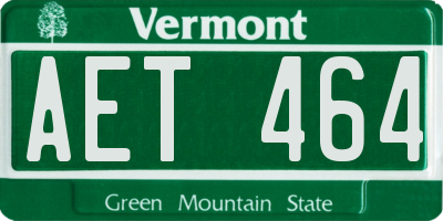 VT license plate AET464