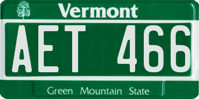 VT license plate AET466