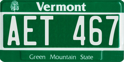 VT license plate AET467