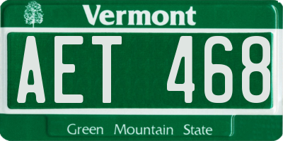 VT license plate AET468