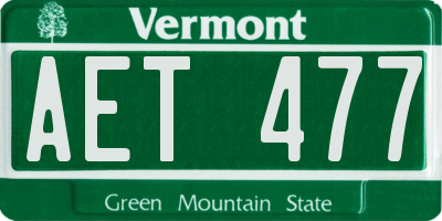 VT license plate AET477