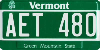 VT license plate AET480