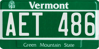 VT license plate AET486