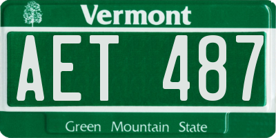 VT license plate AET487
