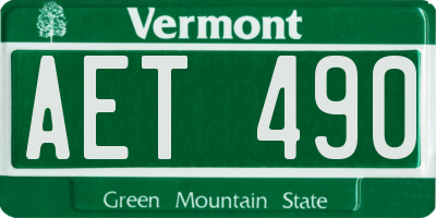 VT license plate AET490
