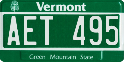 VT license plate AET495