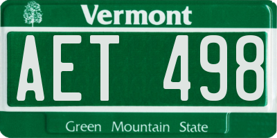 VT license plate AET498