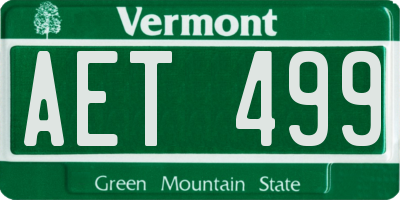 VT license plate AET499