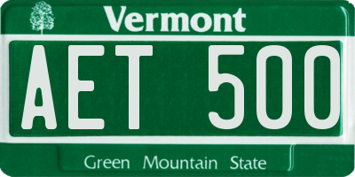 VT license plate AET500