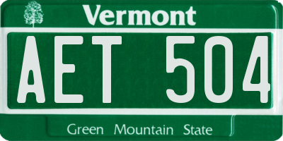 VT license plate AET504