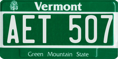 VT license plate AET507