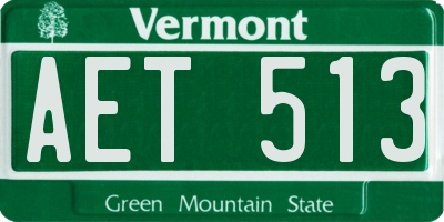 VT license plate AET513
